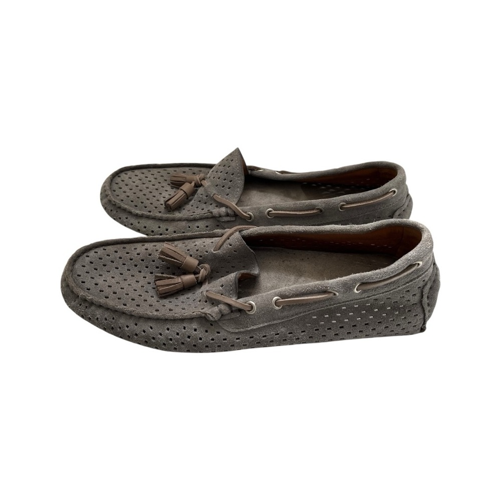 Zara Men’s Grey Suede Loafers Tassel Moccasins Size 42 (US 9) Stylish & Comfy